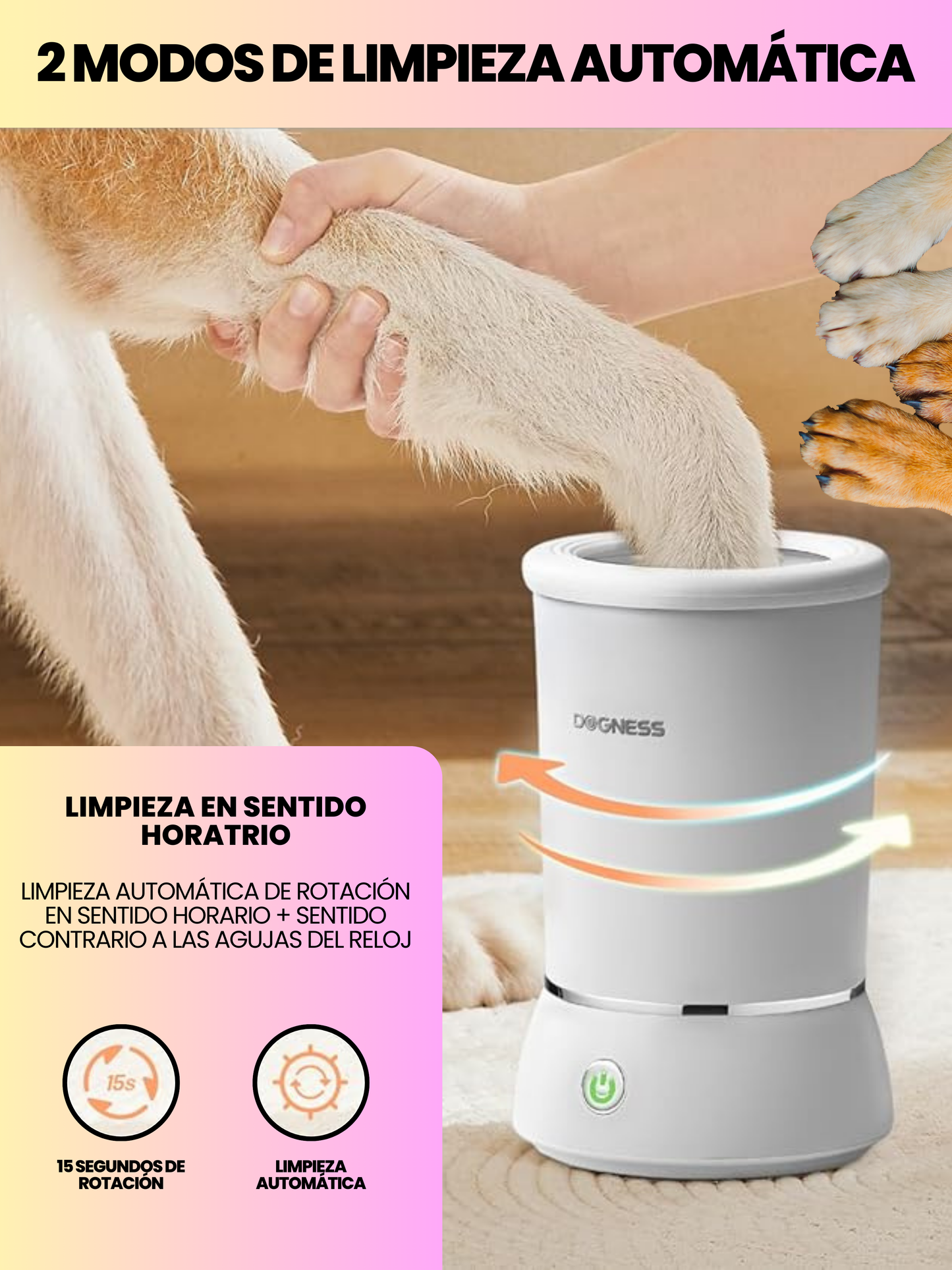 LIMPIADOR AUTOMÁTICO DE PATAS + ENVIO GRATIS
