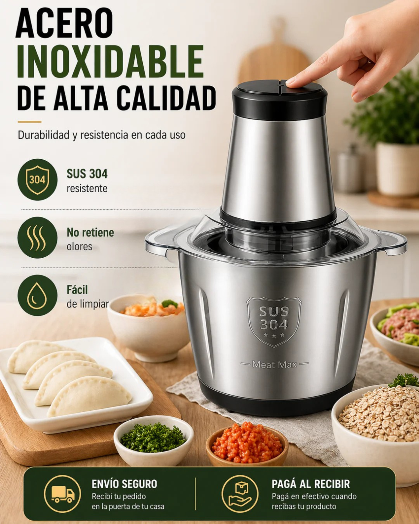MOLINO PICADOR ELECTRICO DE 2 LITROS + ENVIO GRATIS