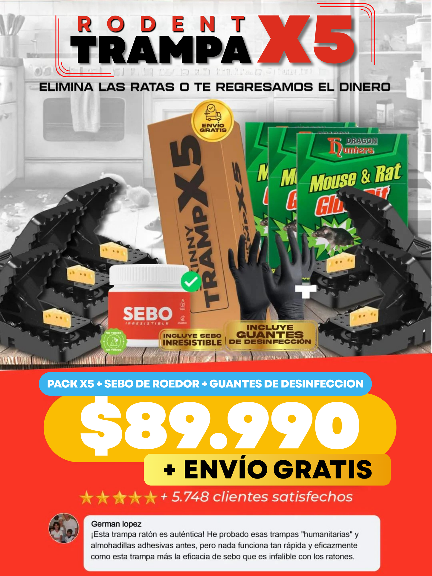 TRAMPA RODENT PARA ROEDORES + ENVIO GRATIS