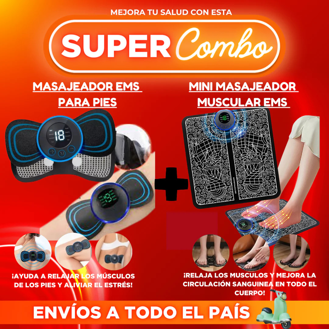 COMBO TAPETE MASAJEADOR Y MINI MASAJEADOR DE CUELLO + ENVIO GRATIS