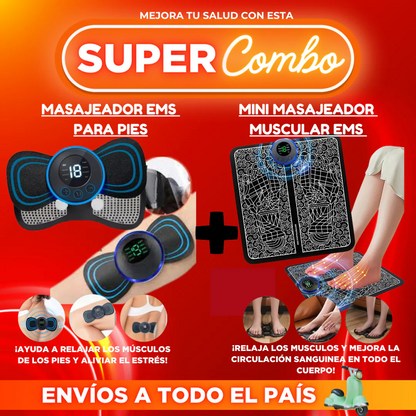 COMBO TAPETE MASAJEADOR Y MINI MASAJEADOR DE CUELLO + ENVIO GRATIS