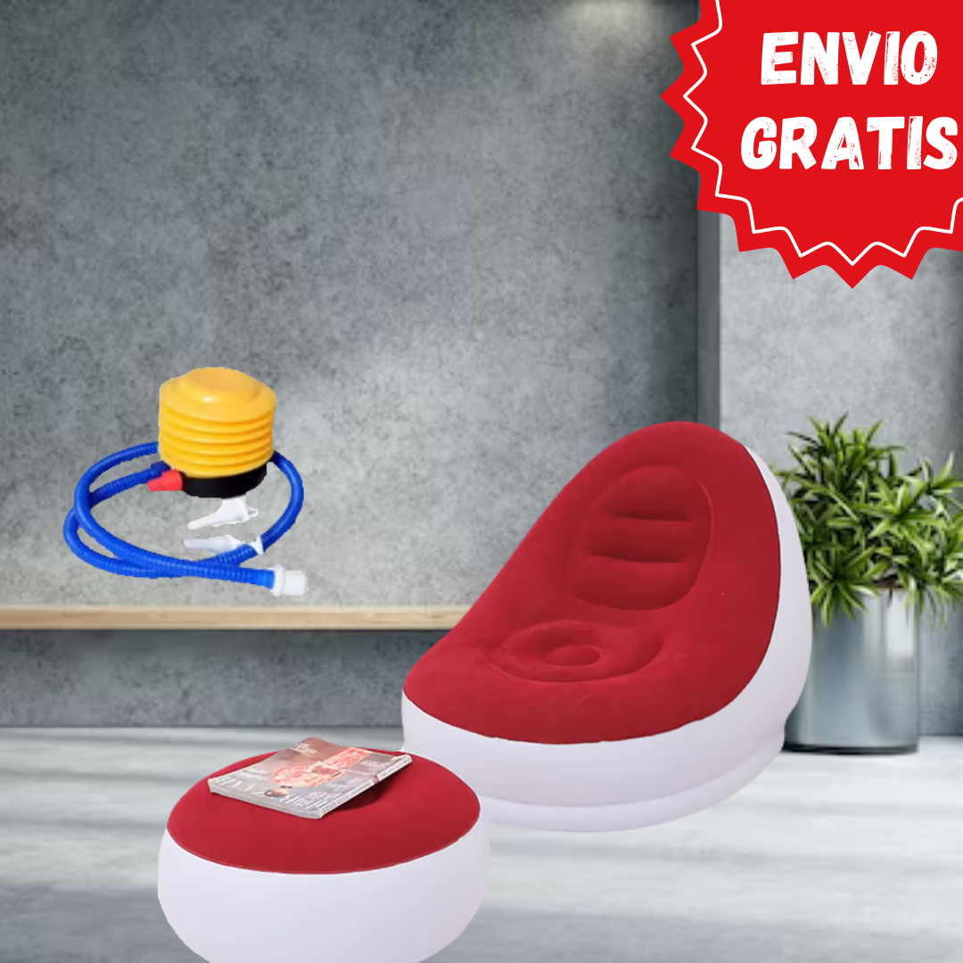 SOFÁ INFLABLE CON ALMOHADILLA PARA PIES + ENVÍO GRATIS