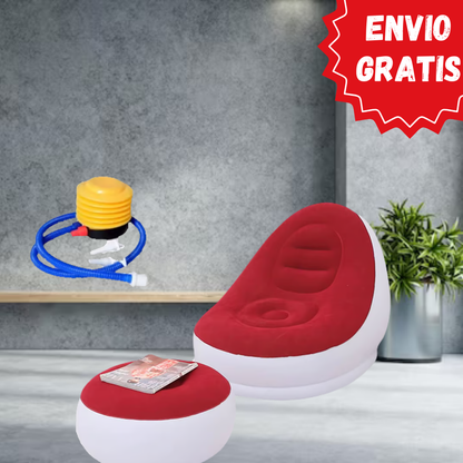 SOFÁ INFLABLE CON ALMOHADILLA PARA PIES + ENVÍO GRATIS