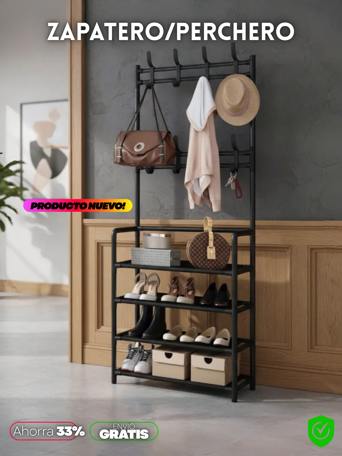 ZAPATERO/PERCHERO SPACE LINE RACK + ENVIO GRATIS