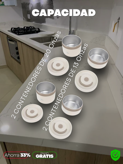 SET RECIPIENTES TERMICOS X4 PACK + ENVIO GRATIS