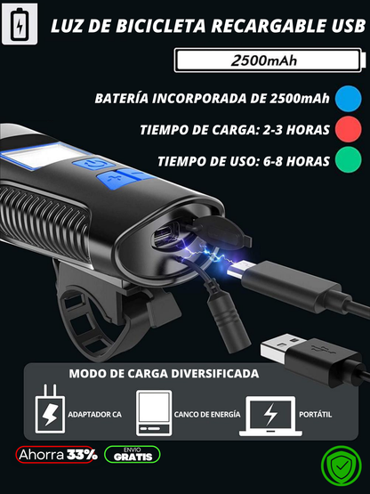 VELOCIMETRO LUZ LED MULTIFUNCIONAL CON BOCINA + ENVIO GRATIS