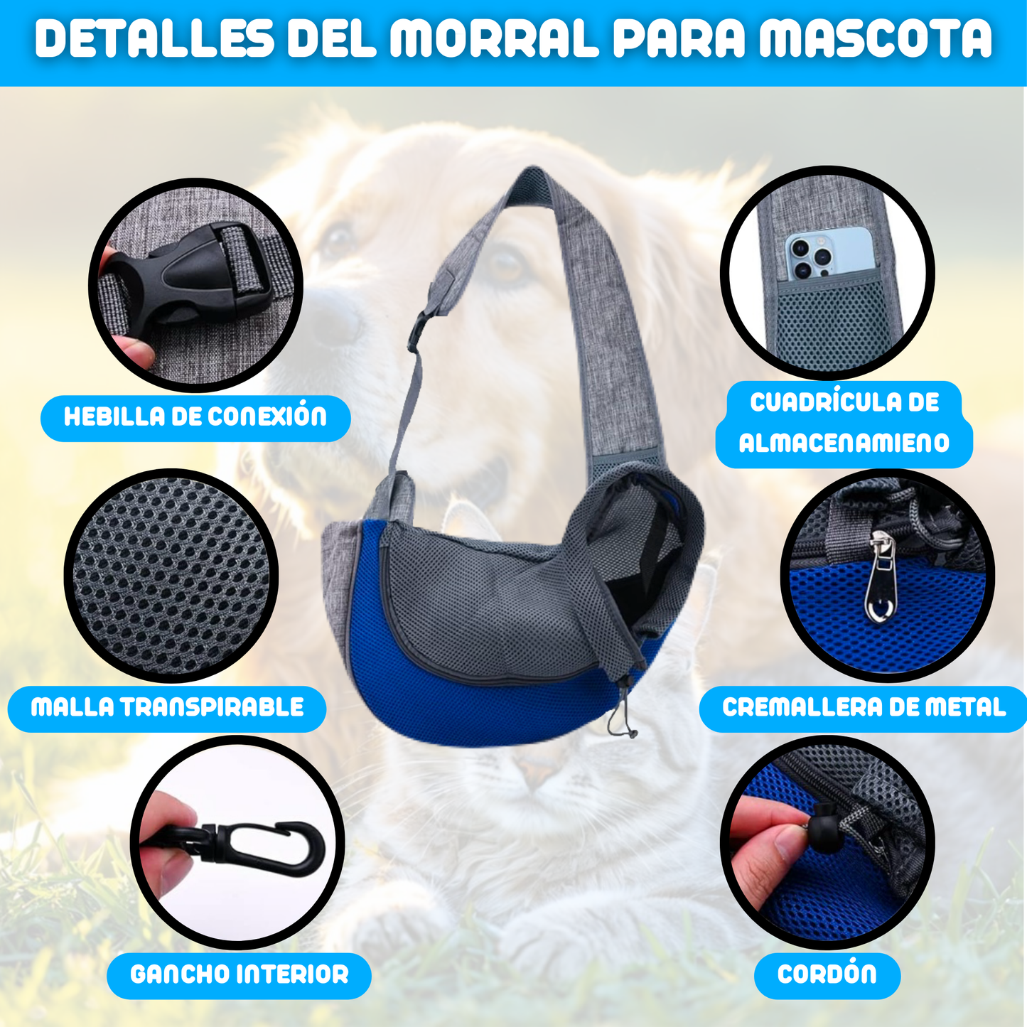 MORRAL CARGADOR DE MASCOTA | ENVIO GRATIS