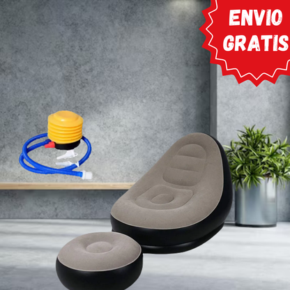 SOFÁ INFLABLE CON ALMOHADILLA PARA PIES + ENVÍO GRATIS