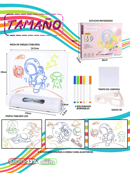 TABLERO MÁGICO DRAWING MAGIC BOAR 3D + ENVIO GRATIS