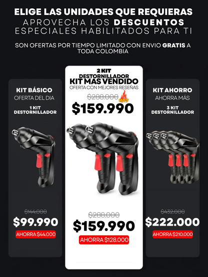 KIT DESTORNILLADO ELECTRICO 47 PIEZAS + ENVIO GRATIS