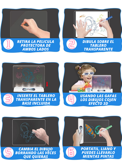 TABLERO MÁGICO DRAWING MAGIC BOAR 3D + ENVIO GRATIS