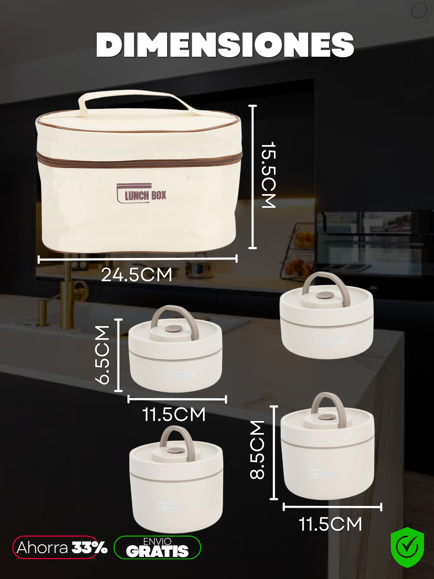 SET RECIPIENTES TERMICOS X4 PACK + ENVIO GRATIS