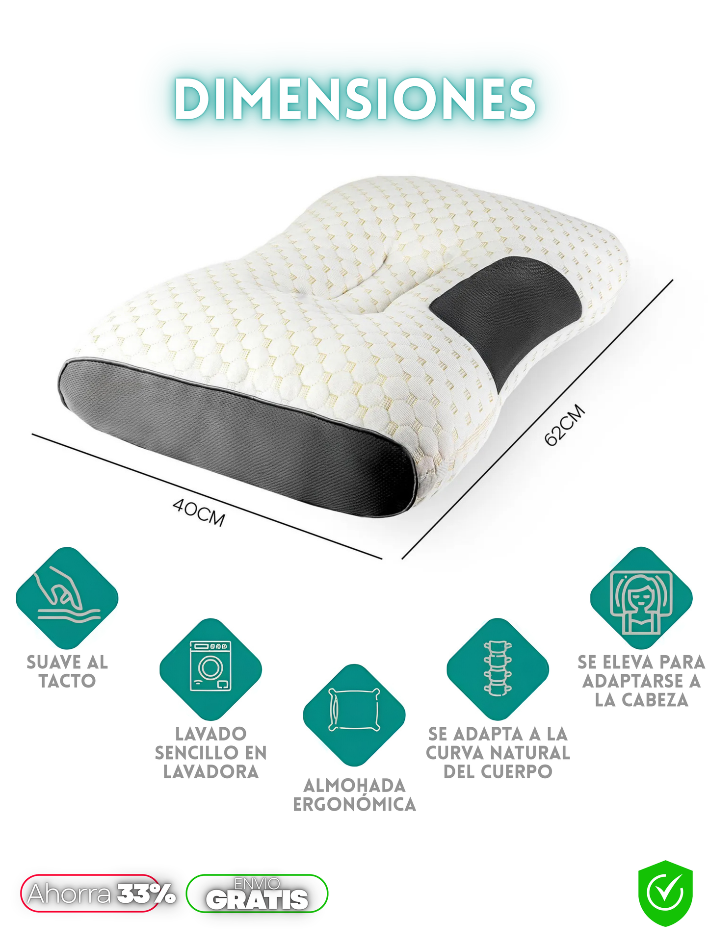 ALMOHADA ERGONÓMICA DESCANSO DE NUBE + ENVIO GRATIS