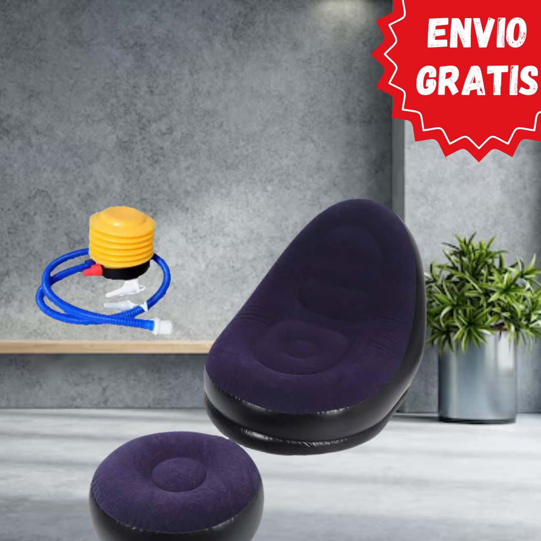 SOFÁ INFLABLE CON ALMOHADILLA PARA PIES + ENVÍO GRATIS