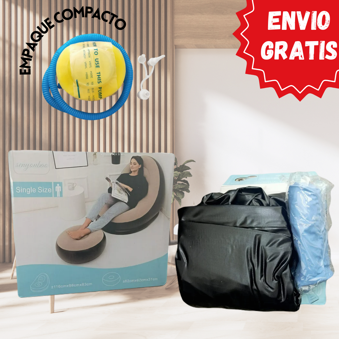 SOFÁ INFLABLE CON ALMOHADILLA PARA PIES + ENVÍO GRATIS