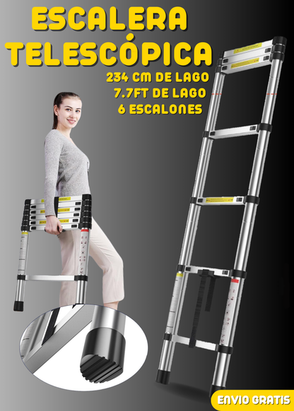 ESCALERA RETRACTIL TELESCÓPICA 2.34METROS