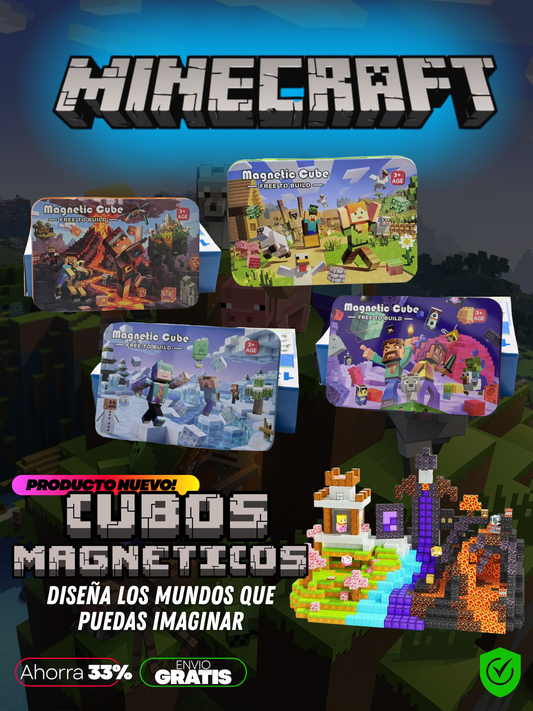 MINECRAFT MUNDO MAGNÉTICO 60 PIEZAS + ENVIO GRATIS