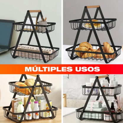 ORGANIZADOR DE FRUTAS DE 2 NIVELES + ENVIO GRATIS