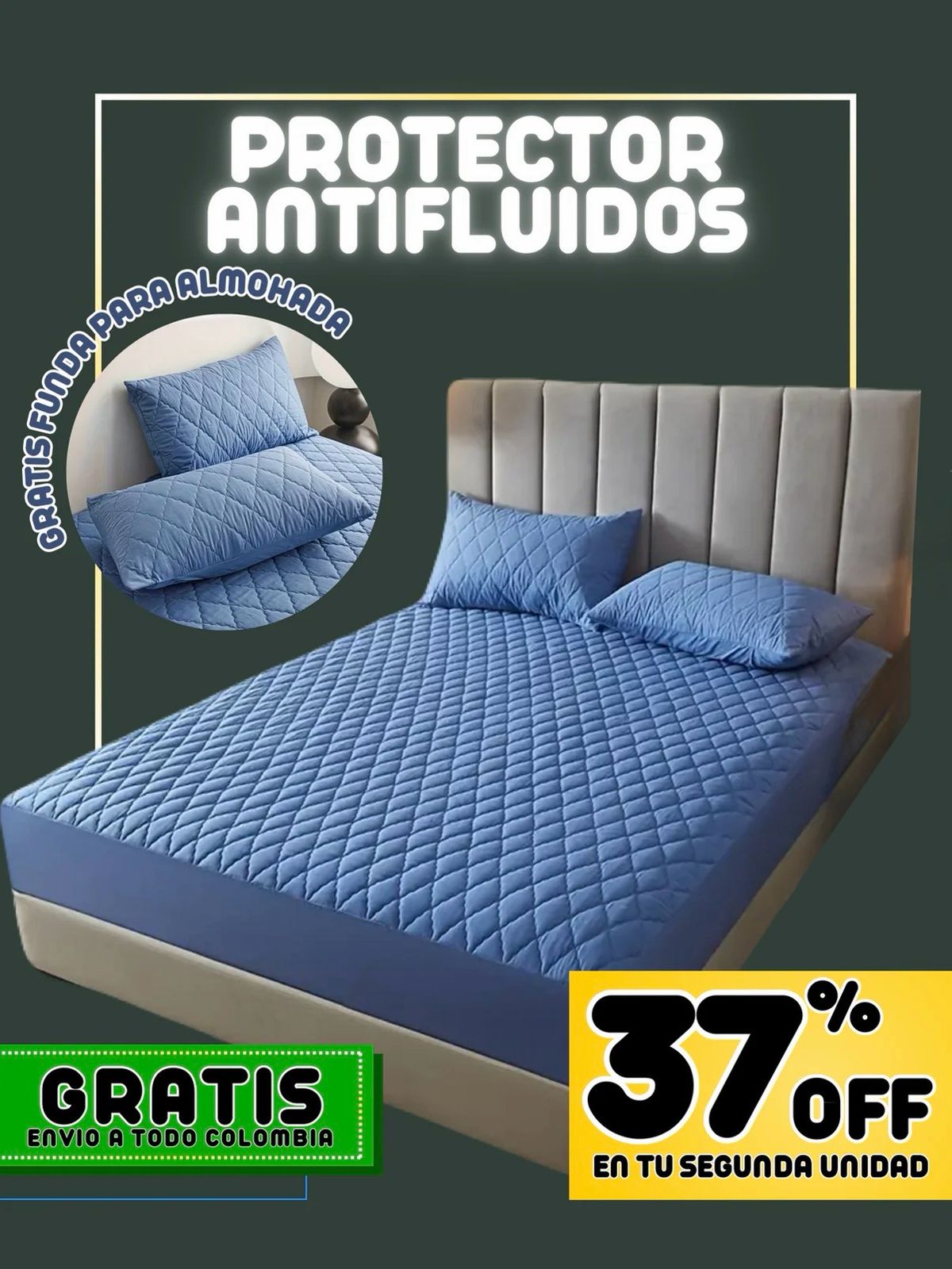 PROTECTOR ANTIFLUIDOS + FUNDA DE ALMOHADA